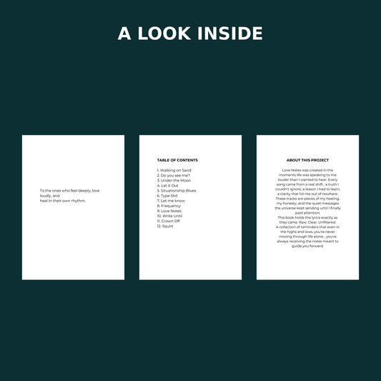 Preview pages from the Love Notes Complete Lyric Book by Olivia B. Moore