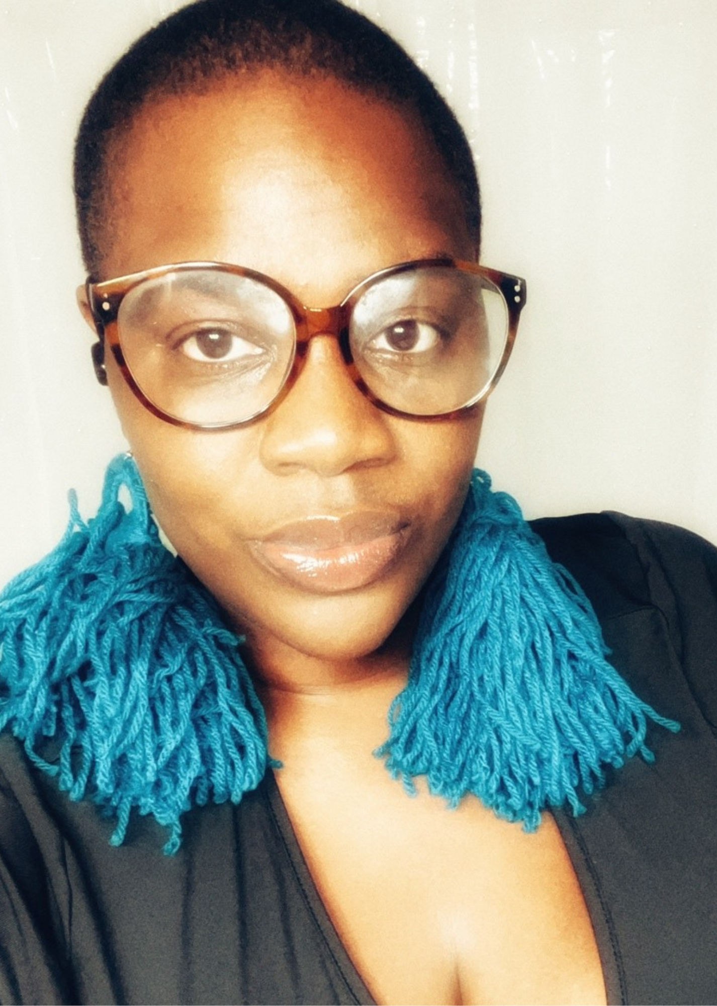 Teal Fringe Tassel Earrings